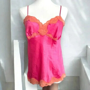 La Senza y2k pink and orange satin cami top M coquette summer